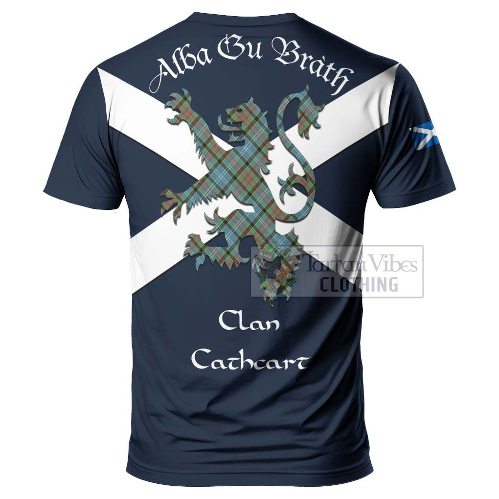 Tartan Vibes Clothing Cathcart Tartan Lion Rampant T-Shirt – Proudly Display Your Heritage with Alba Gu Brath and Clan Name