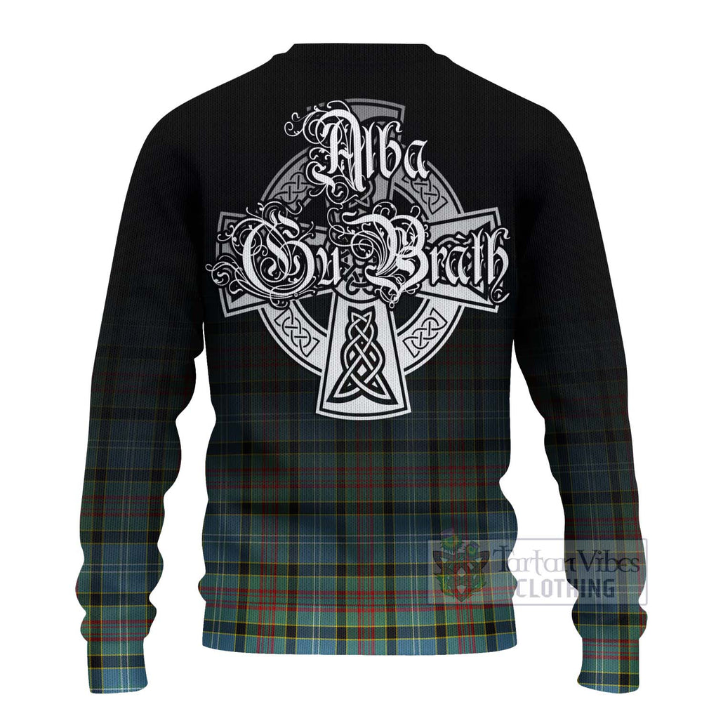 Tartan Vibes Clothing Cathcart Tartan Knitted Sweater Featuring Alba Gu Brath Family Crest Celtic Inspired