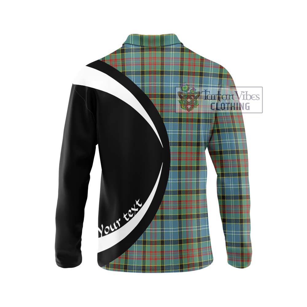 Cathcart Tartan Long Sleeve Polo Shirt with Family Crest Circle Style - Tartan Vibes Clothing