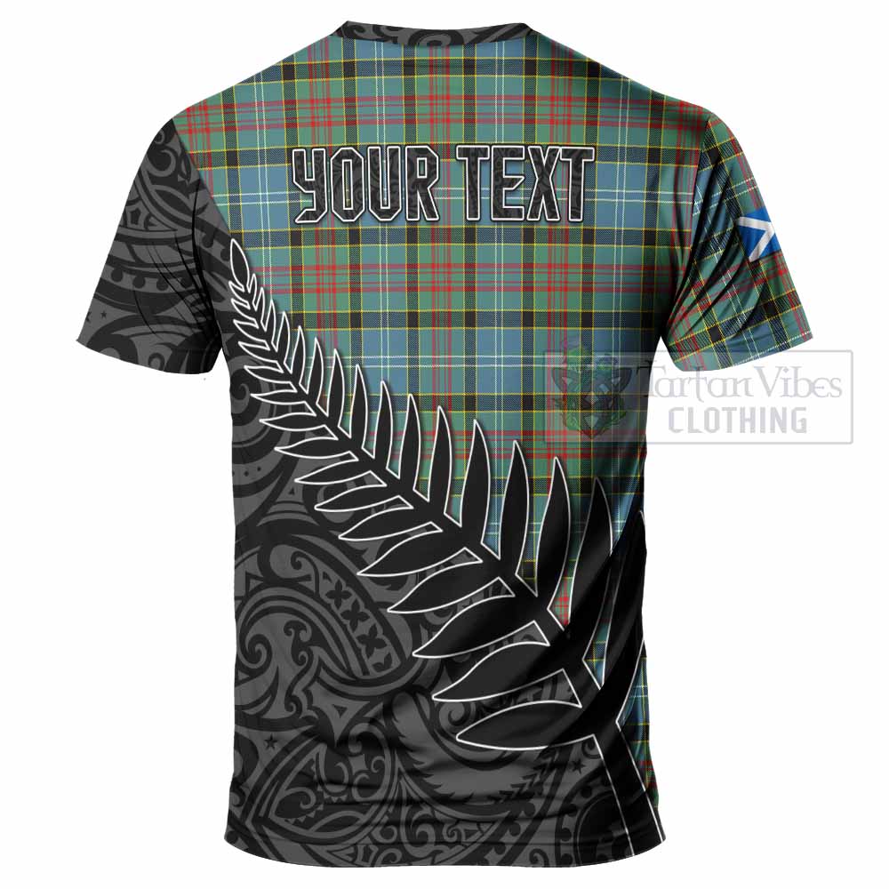 Tartan Vibes Clothing Cathcart Crest Tartan T-Shirt with New Zealand Silver Fern Half Style