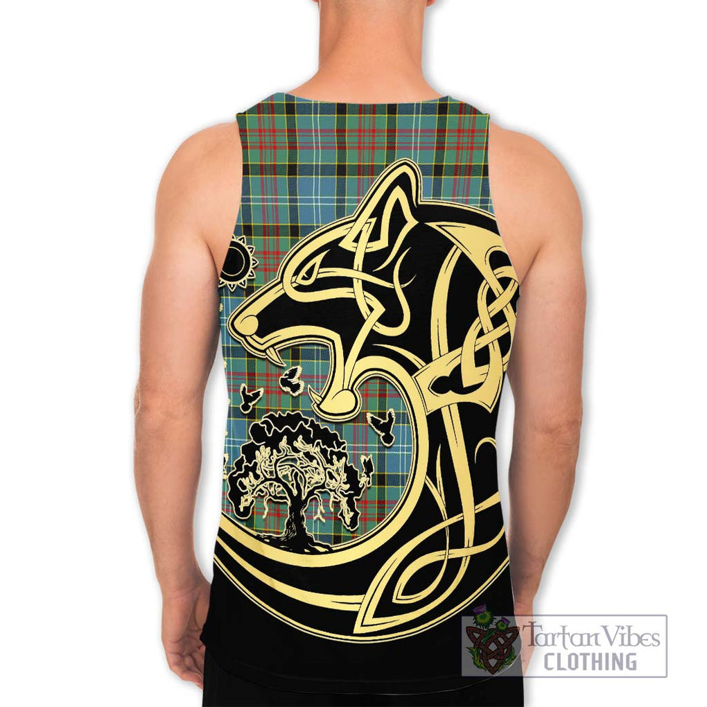 Cathcart Tartan Men's Tank Top with Family Crest Celtic Wolf Style - Tartan Vibes Clothing