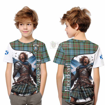 Cathcart Crest Tartan Kid T-Shirt Inspired by the Freedom of Scottish Warrior