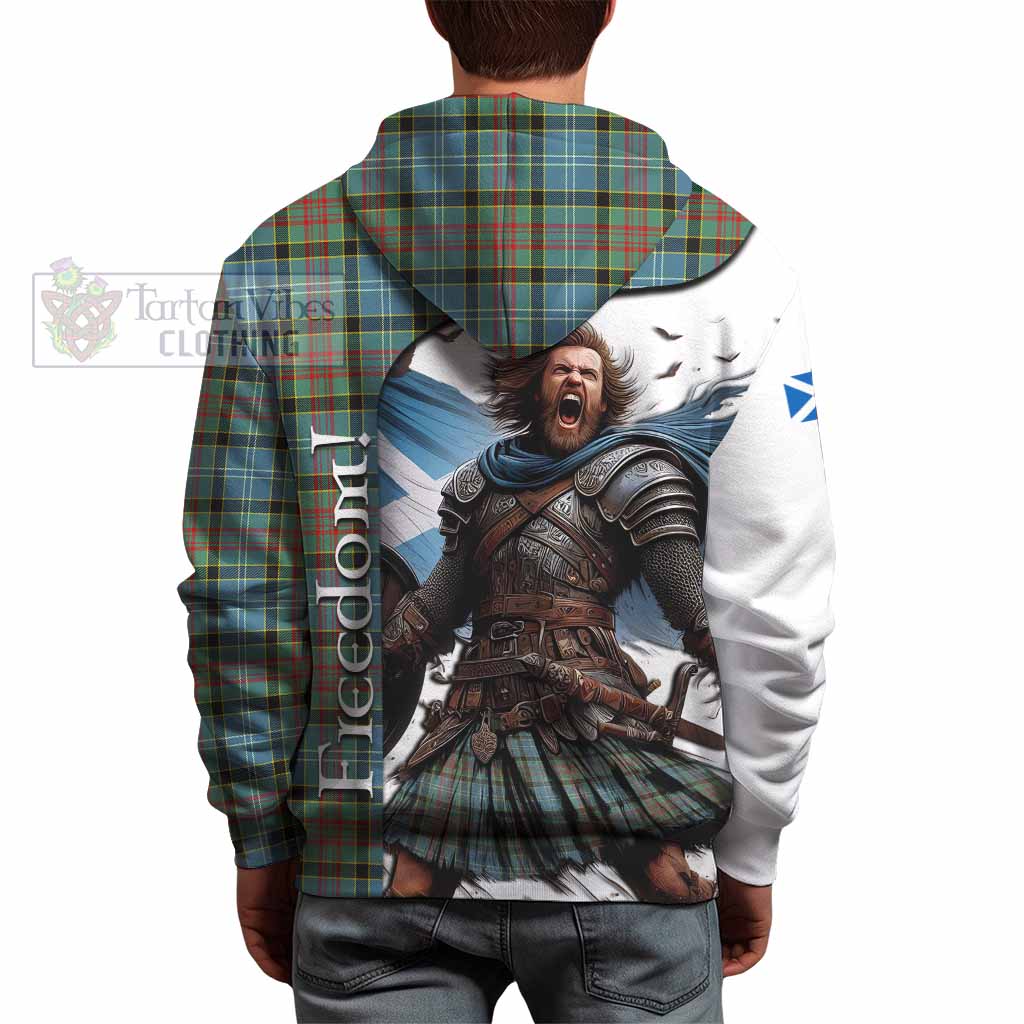 Tartan Vibes Clothing Cathcart Crest Tartan Hoodie Inspired by the Freedom of Scottish Warrior