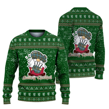 Cathcart Clan Christmas Family Ugly Sweater with Funny Gnome Playing Bagpipes