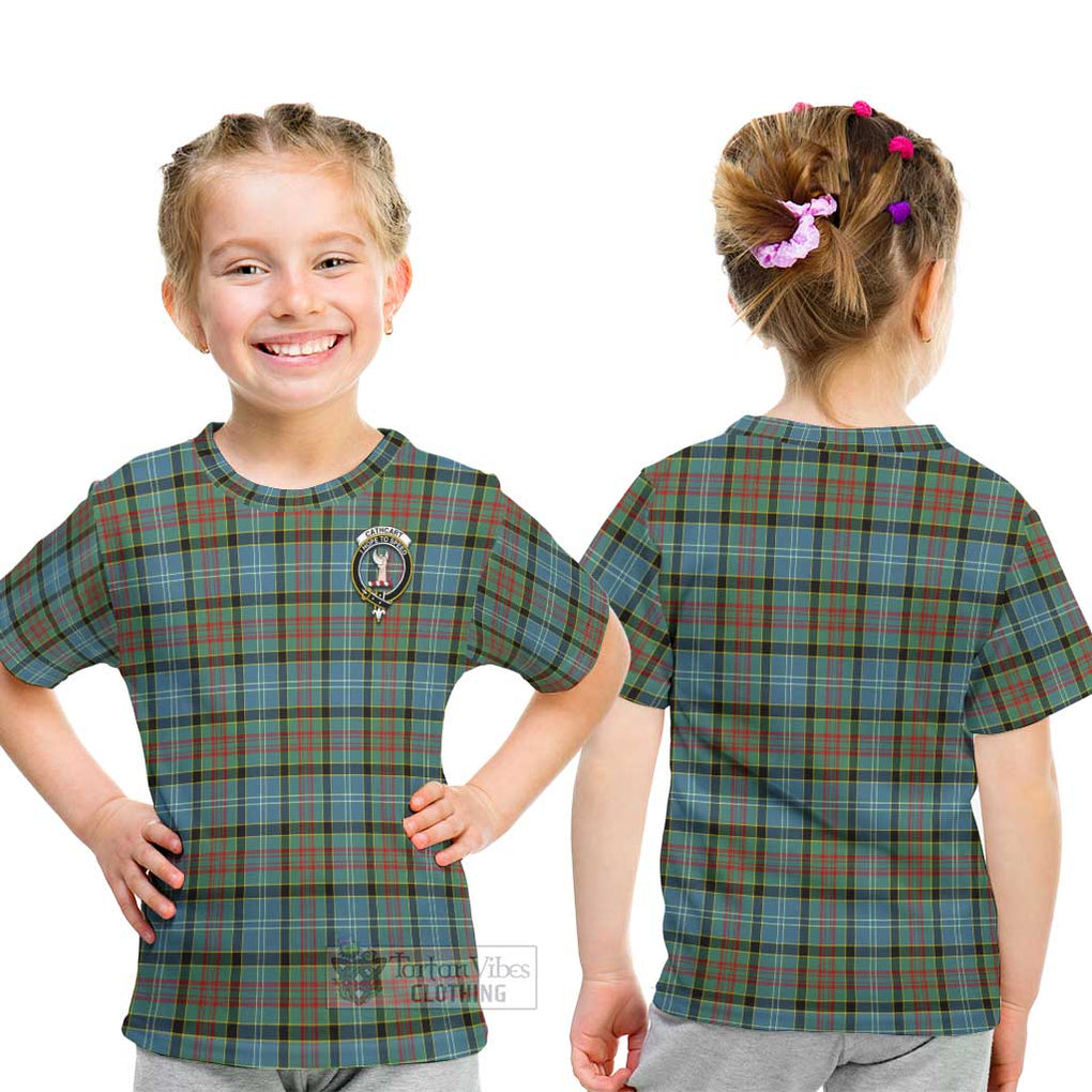 Cathcart Tartan Kid T-Shirt with Family Crest - Tartanvibesclothing Shop