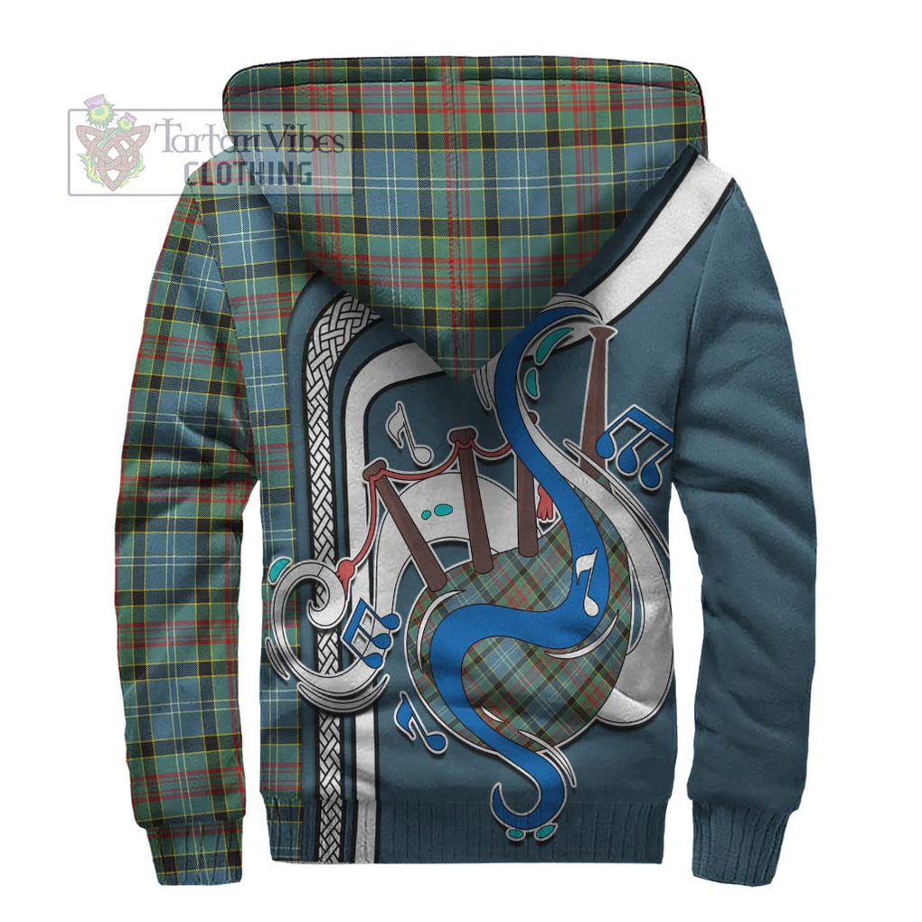 Cathcart Tartan Sherpa Hoodie with Epic Bagpipe Style - Tartanvibesclothing Shop