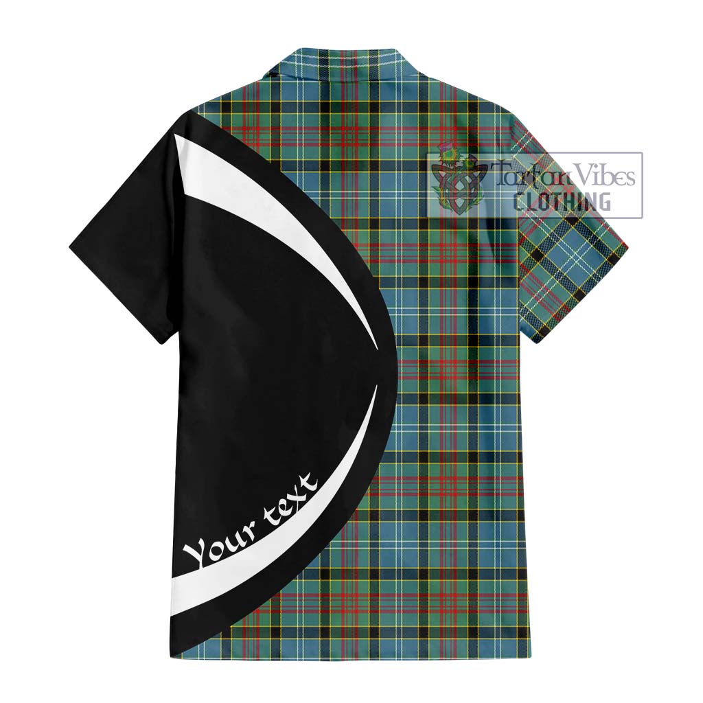 Cathcart Tartan Short Sleeve Button Up with Family Crest Circle Style - Tartan Vibes Clothing