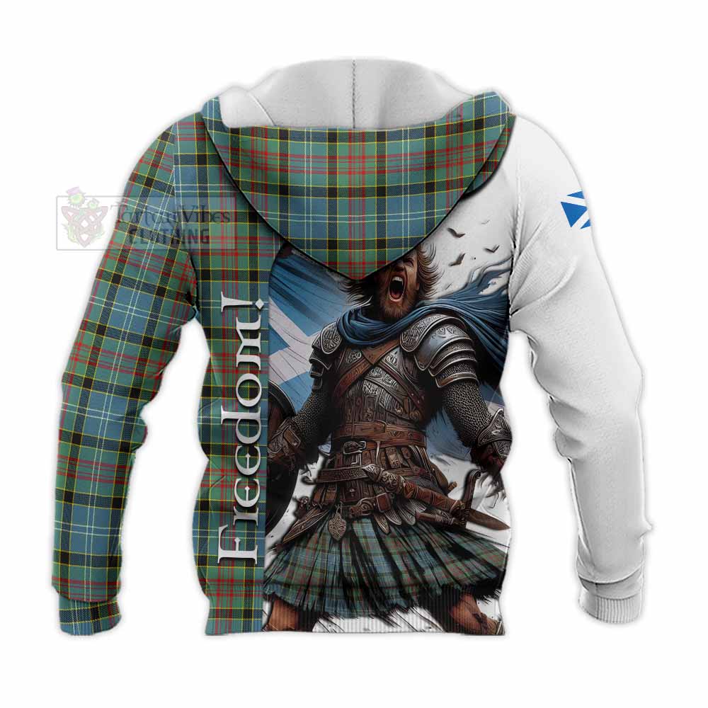 Tartan Vibes Clothing Cathcart Crest Tartan Knitted Hoodie Inspired by the Freedom of Scottish Warrior