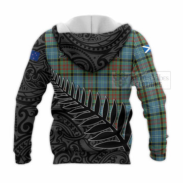 Cathcart Crest Tartan Knitted Hoodie with New Zealand Silver Fern Half Style