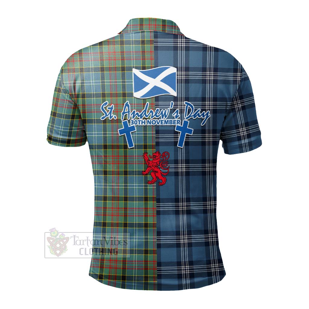 Tartan Vibes Clothing Cathcart Tartan Polo Shirt Happy St. Andrew's Day Half Tartan Style