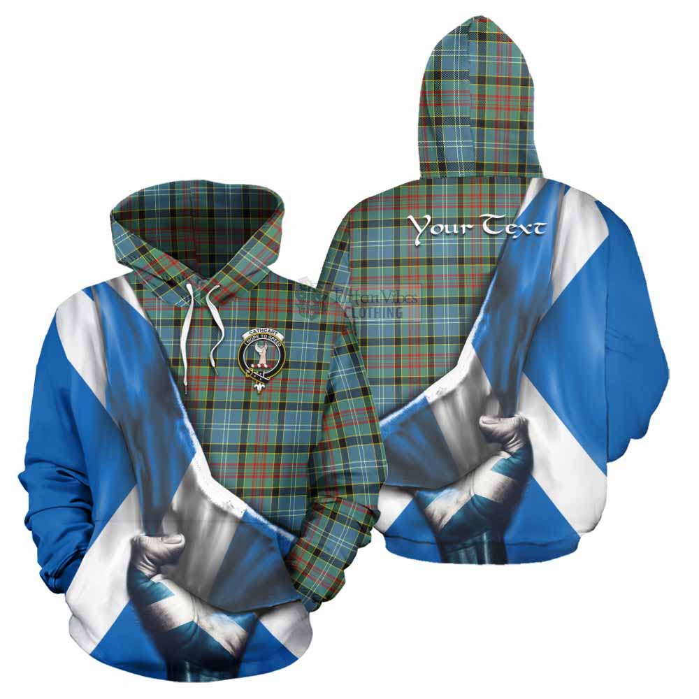 Tartan Vibes Clothing Cathcart Tartan Hoodie with Family Crest Scotland Patriotic Style