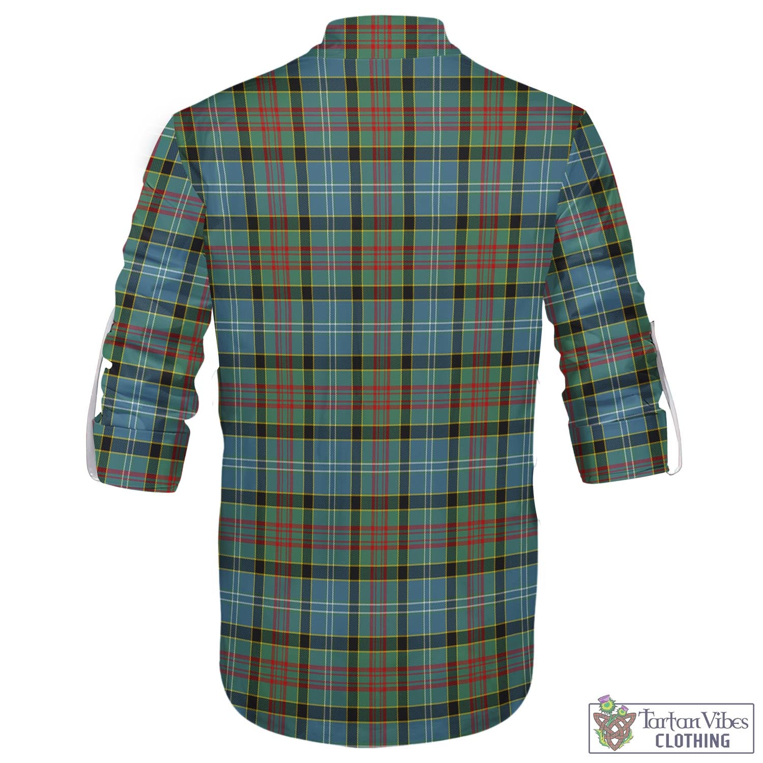 Tartan Vibes Clothing Cathcart Tartan Men's Scottish Traditional Jacobite Ghillie Kilt Shirt