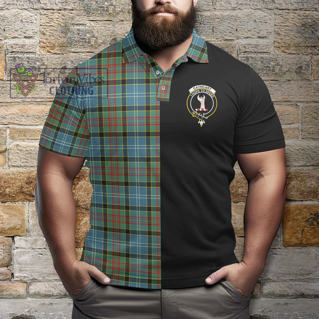 Cathcart Tartan Polo Shirt with Family Crest and Half Of Me Style - Tartanvibesclothing Shop