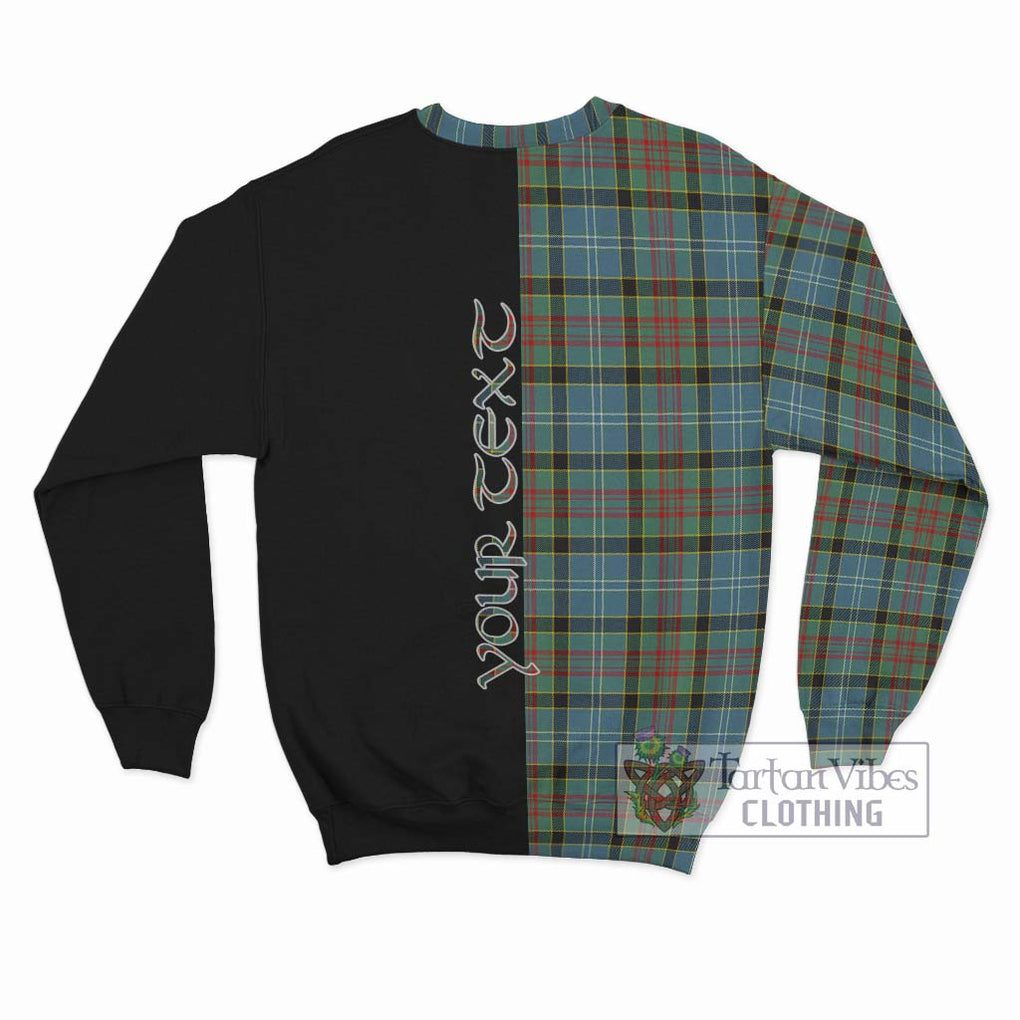 Cathcart Tartan Sweatshirt with Family Crest and Half Of Me Style - Tartanvibesclothing Shop