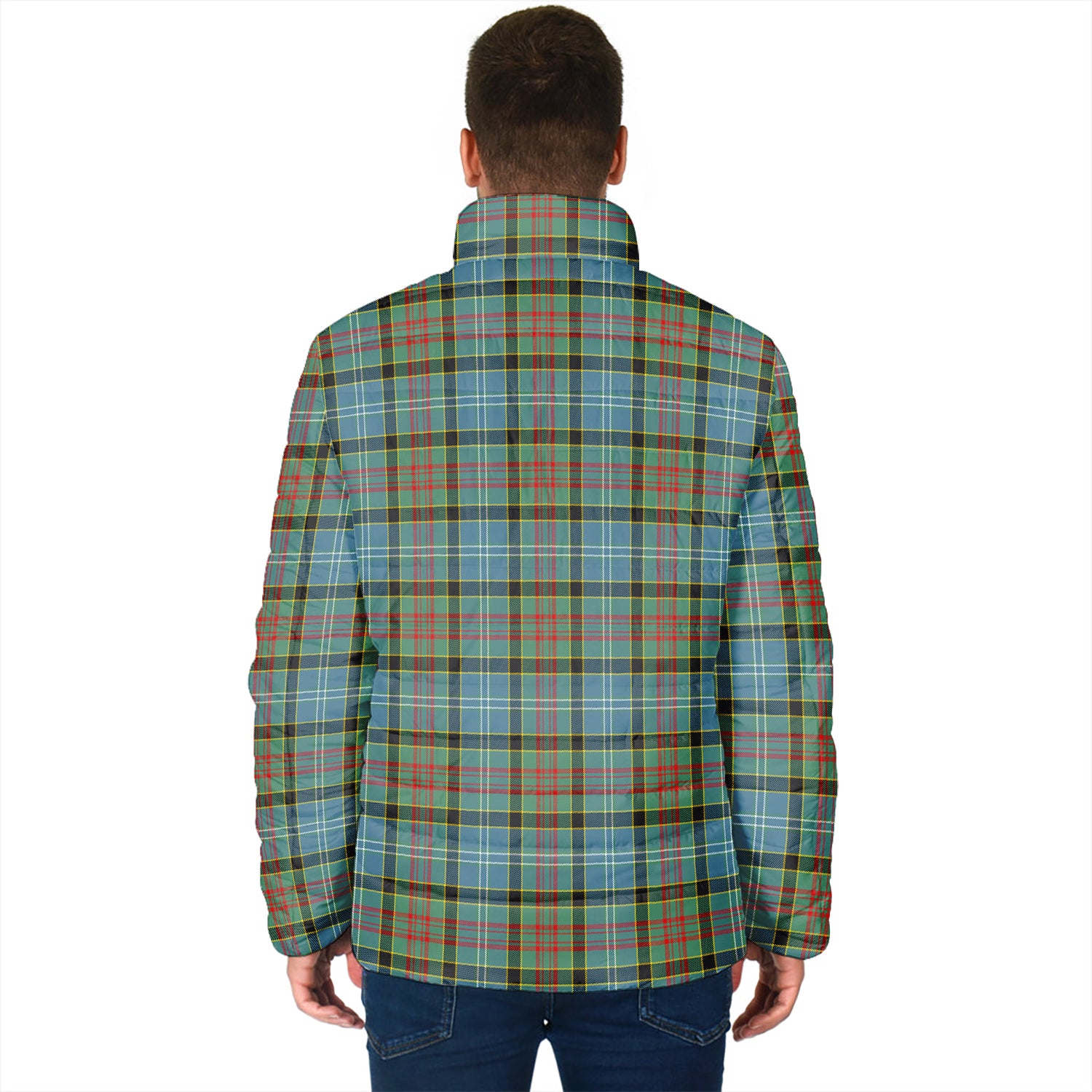 Cathcart Tartan Padded Jacket with Family Crest - Tartanvibesclothing