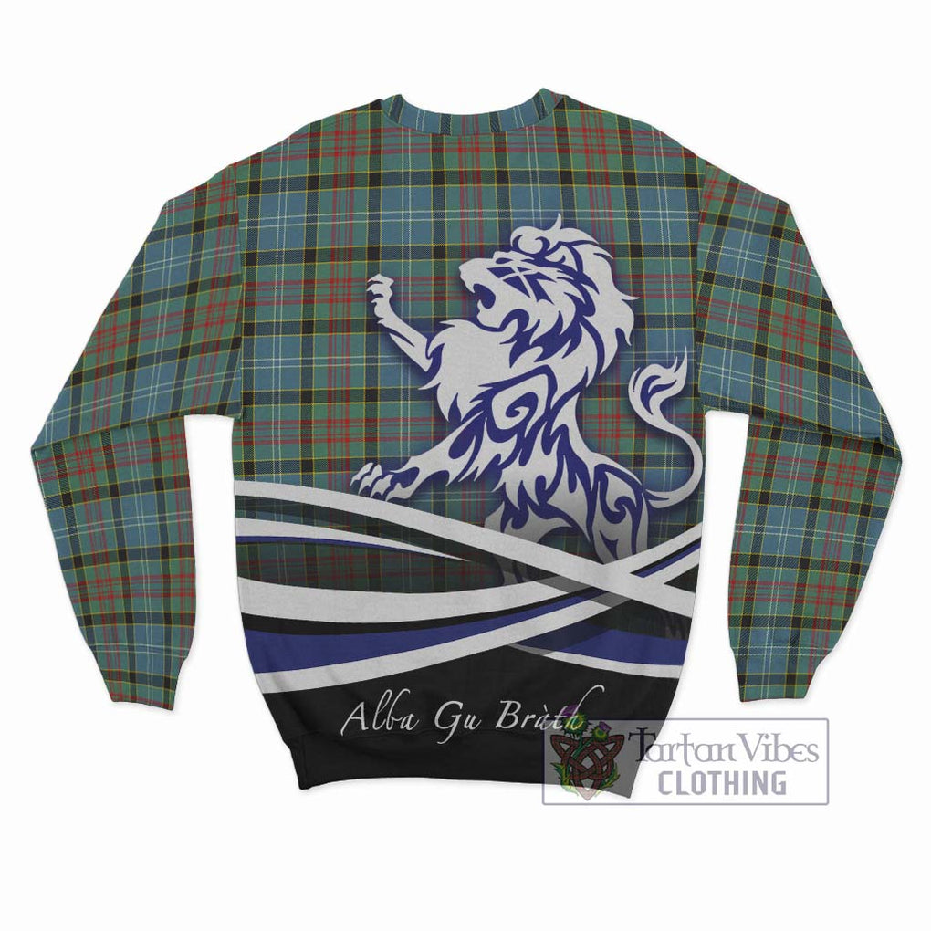 Cathcart Tartan Sweatshirt with Alba Gu Brath Regal Lion Emblem - Tartanvibesclothing Shop