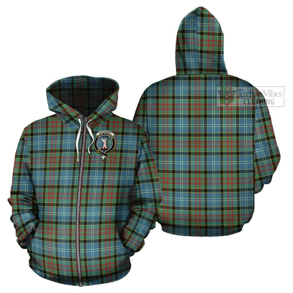 Cathcart Tartan Cotton Hoodie with Family Crest Zip Hoodie - Tartan Vibes Clothing