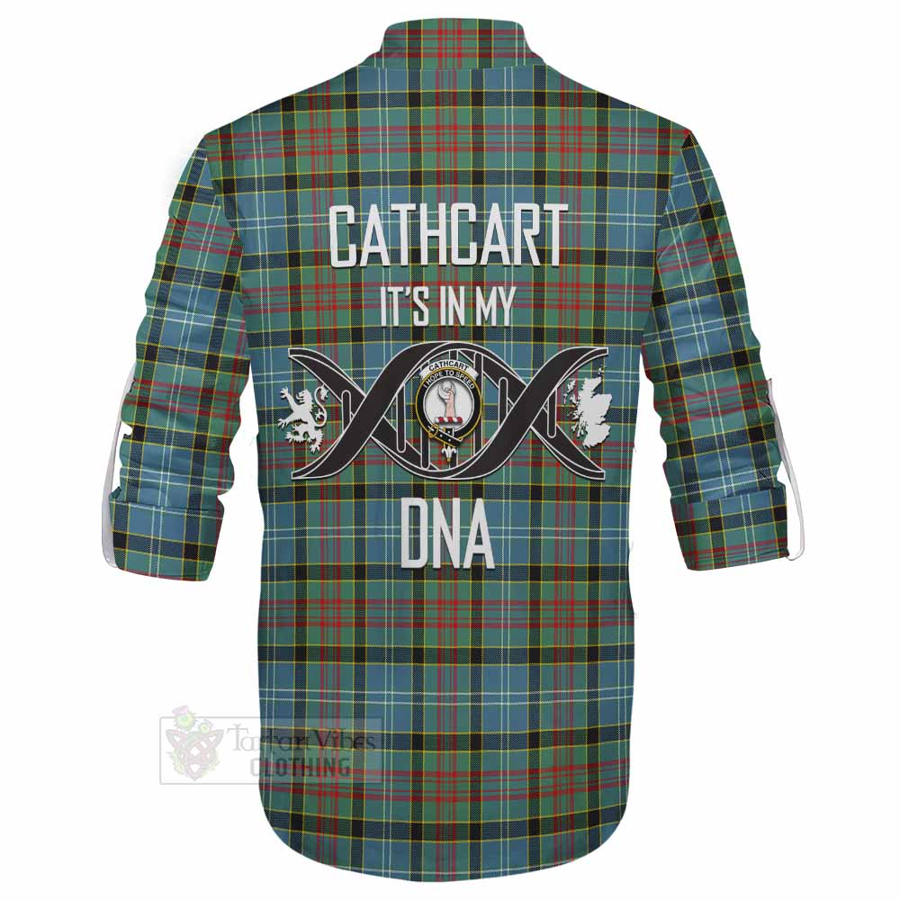 Tartan Vibes Clothing Cathcart Tartan Ghillie Kilt Shirt with Family Crest DNA In Me Style