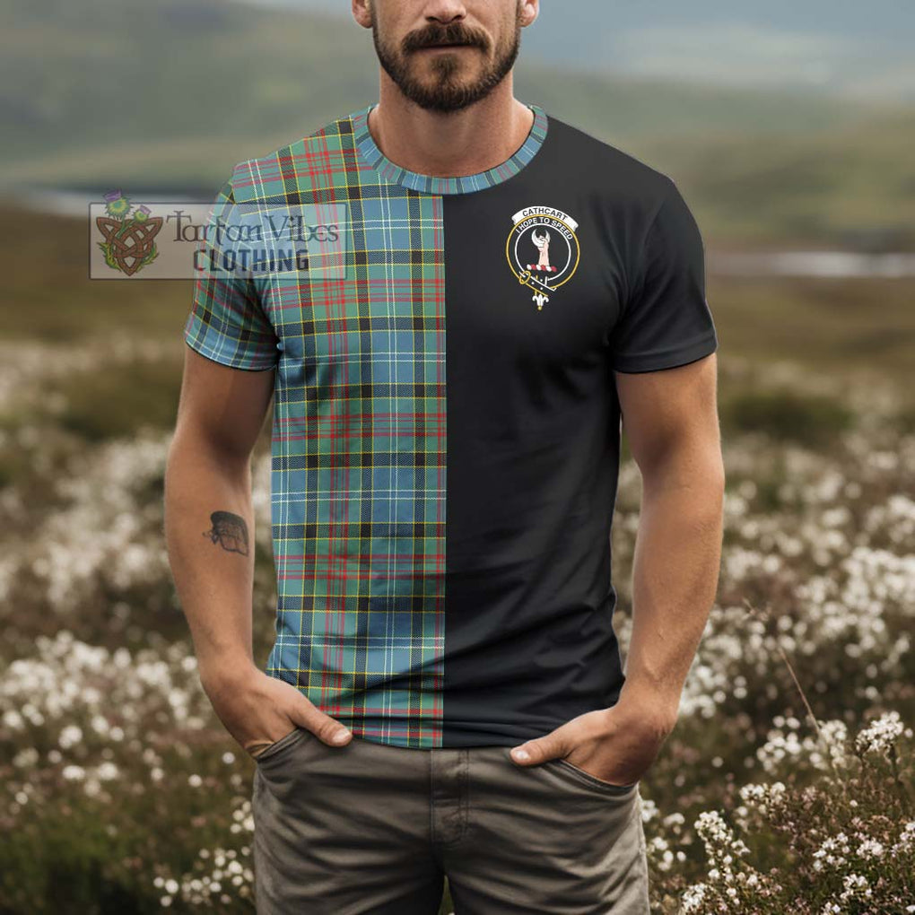 Cathcart Tartan T-Shirt with Family Crest and Half Of Me Style - Tartanvibesclothing Shop