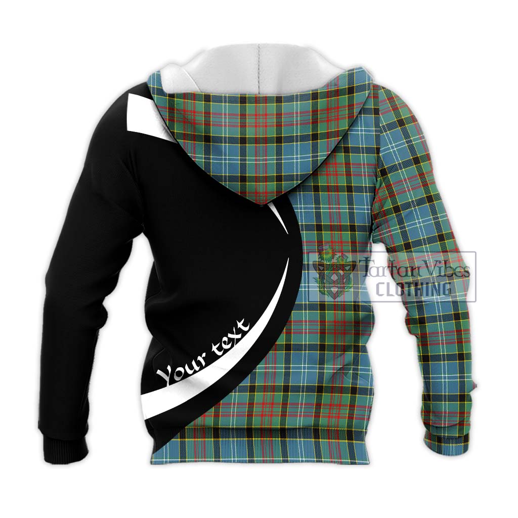 Cathcart Tartan Knitted Hoodie with Family Crest Circle Style - Tartan Vibes Clothing