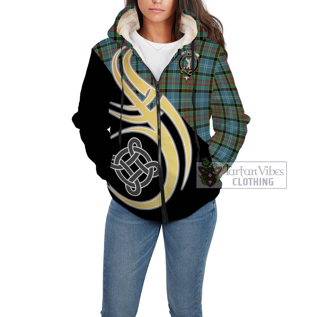 Cathcart Tartan Sherpa Hoodie with Family Crest and Celtic Symbol Style Unisex - Tartan Vibes Clothing