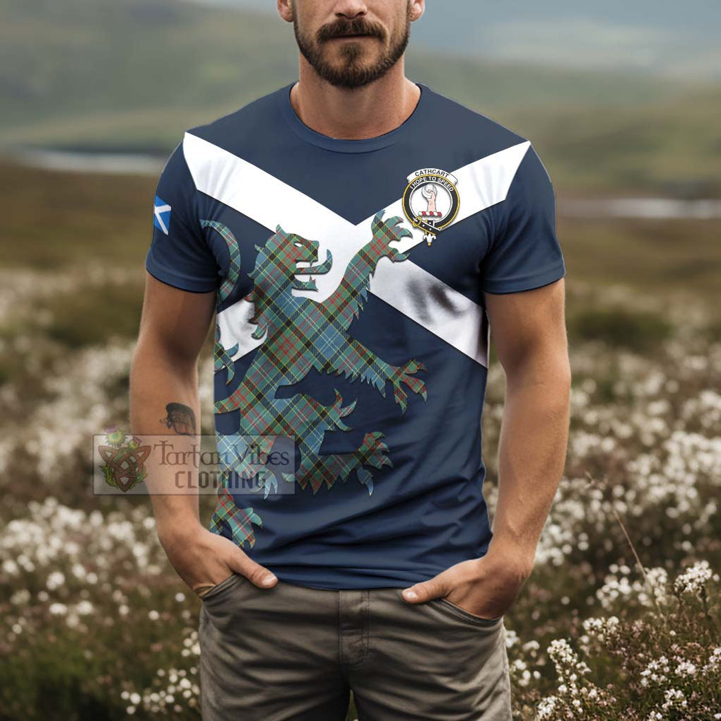 Tartan Vibes Clothing Cathcart Tartan Lion Rampant T-Shirt – Proudly Display Your Heritage with Alba Gu Brath and Clan Name