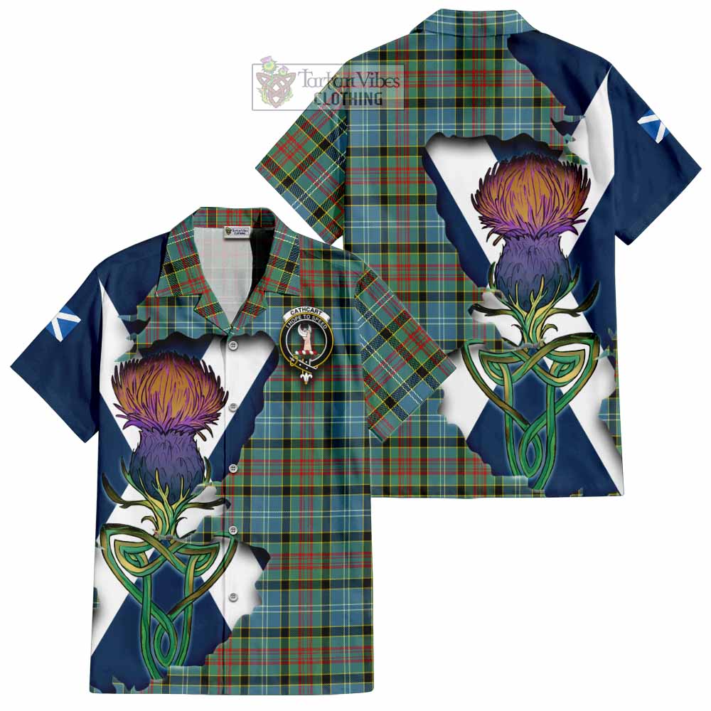 Cathcart Tartan Family Crest Hawaiian Shirt Scottish Thistle Celtic Inspired - Tartan Vibes Clothing
