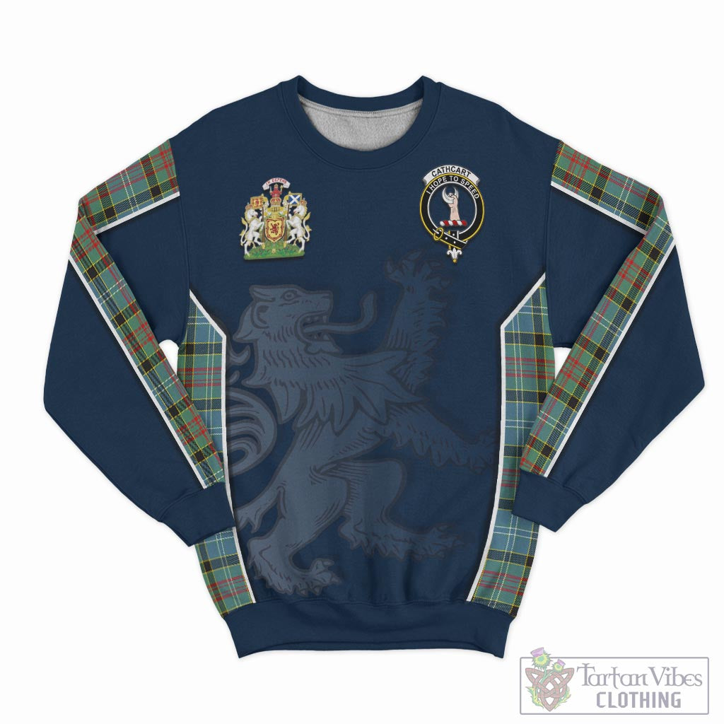 Tartan Vibes Clothing Cathcart Tartan Sweater with Family Crest and Lion Rampant Vibes Sport Style