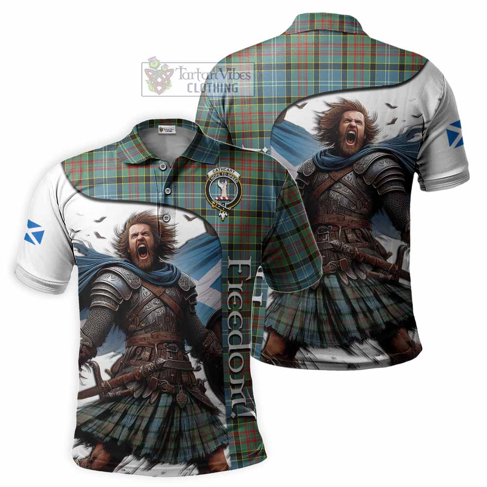 Tartan Vibes Clothing Cathcart Crest Tartan Polo Shirt Inspired by the Freedom of Scottish Warrior