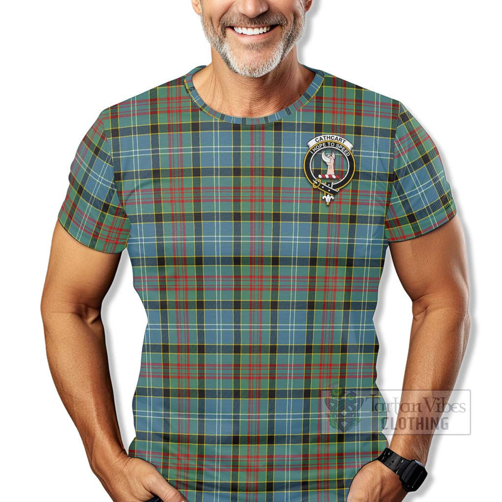 Tartan Vibes Clothing Cathcart Tartan T-Shirt with Family Crest Celtic Skull Style