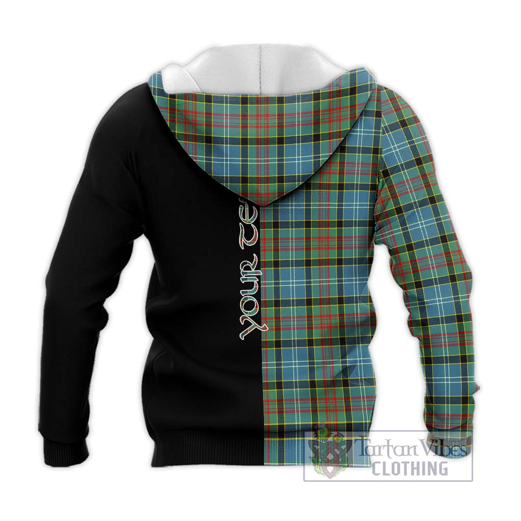 Cathcart Tartan Knitted Hoodie with Family Crest and Half Of Me Style - Tartanvibesclothing Shop