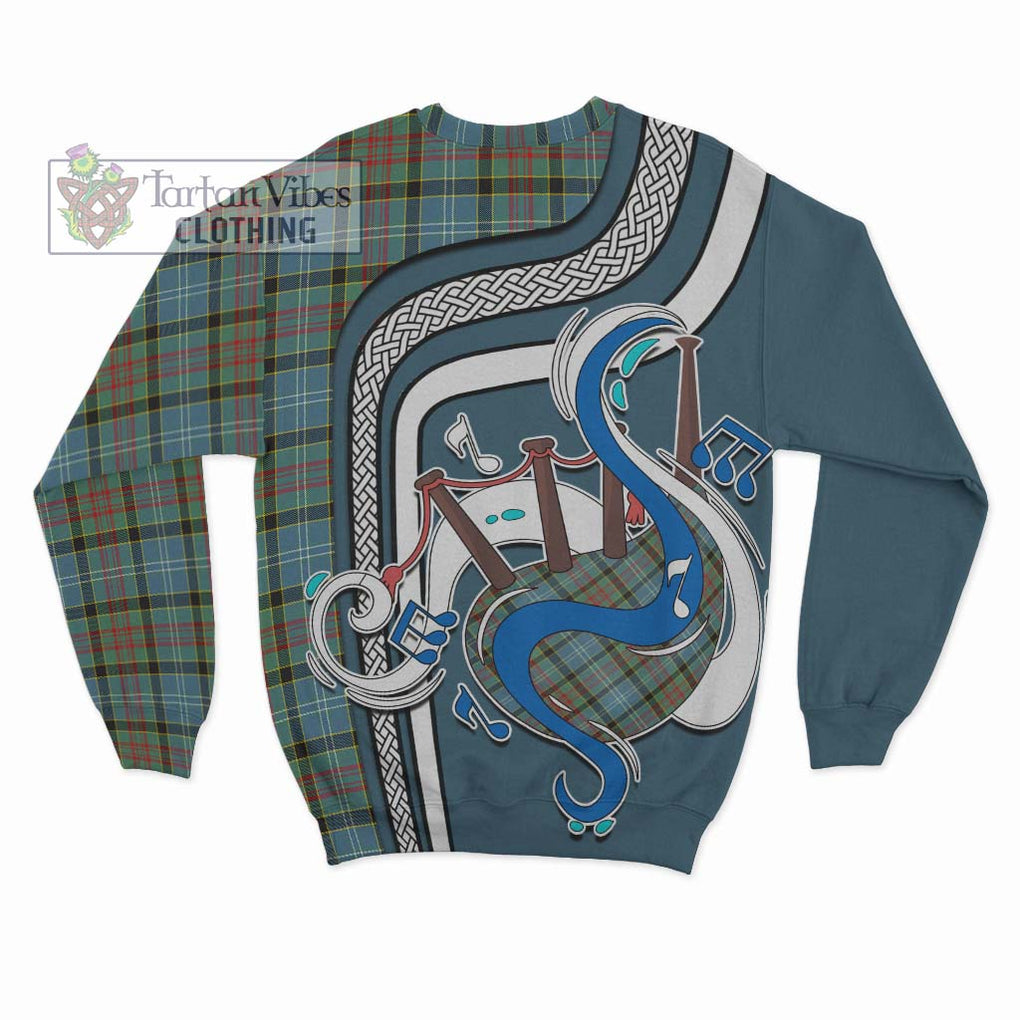 Cathcart Tartan Sweatshirt with Epic Bagpipe Style - Tartanvibesclothing Shop