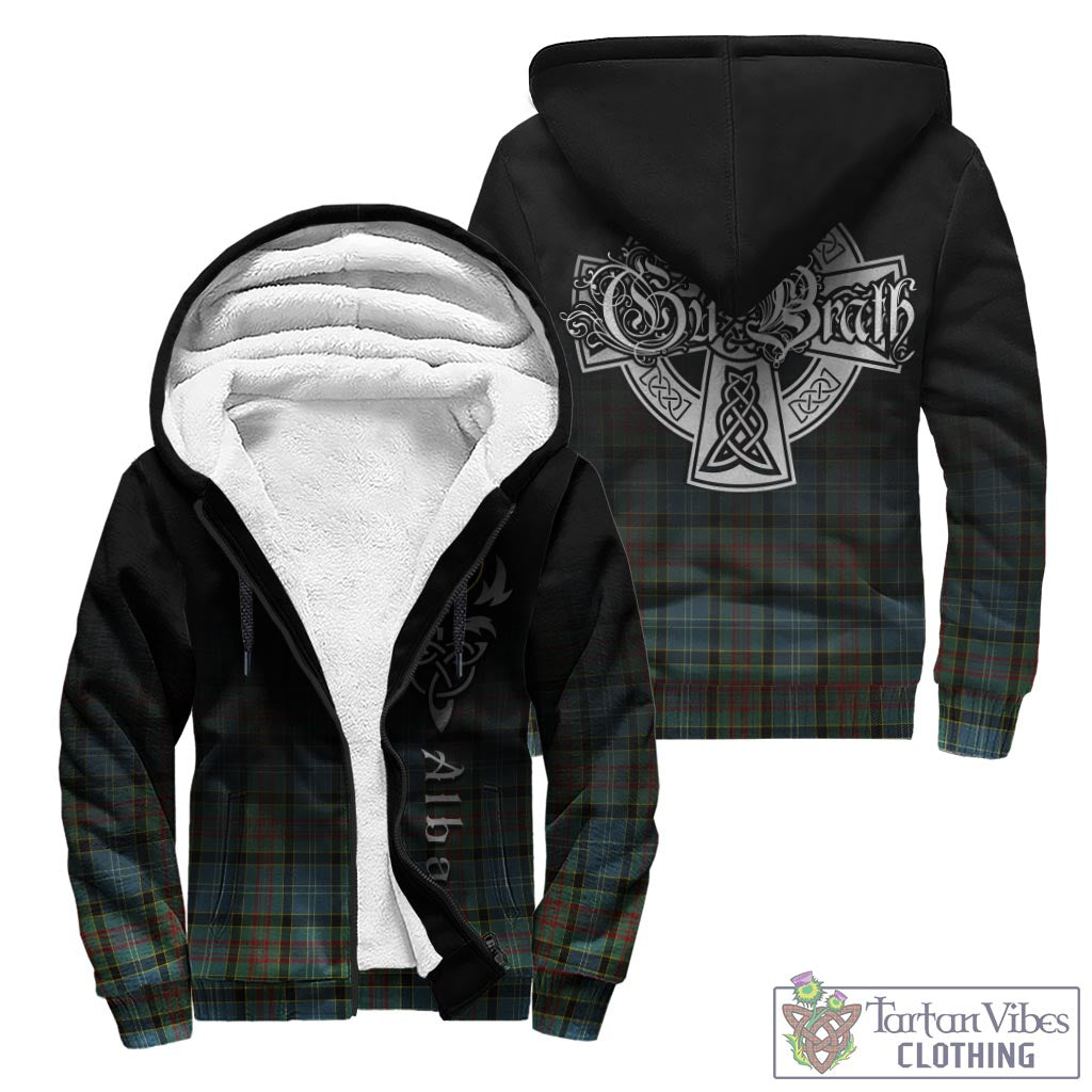 Tartan Vibes Clothing Cathcart Tartan Sherpa Hoodie Featuring Alba Gu Brath Family Crest Celtic Inspired