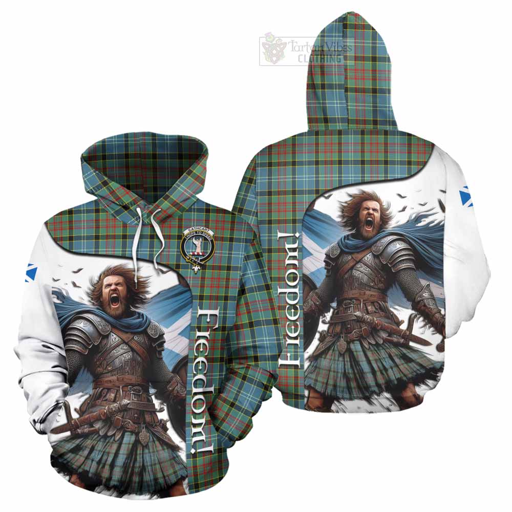 Tartan Vibes Clothing Cathcart Crest Tartan Hoodie Inspired by the Freedom of Scottish Warrior