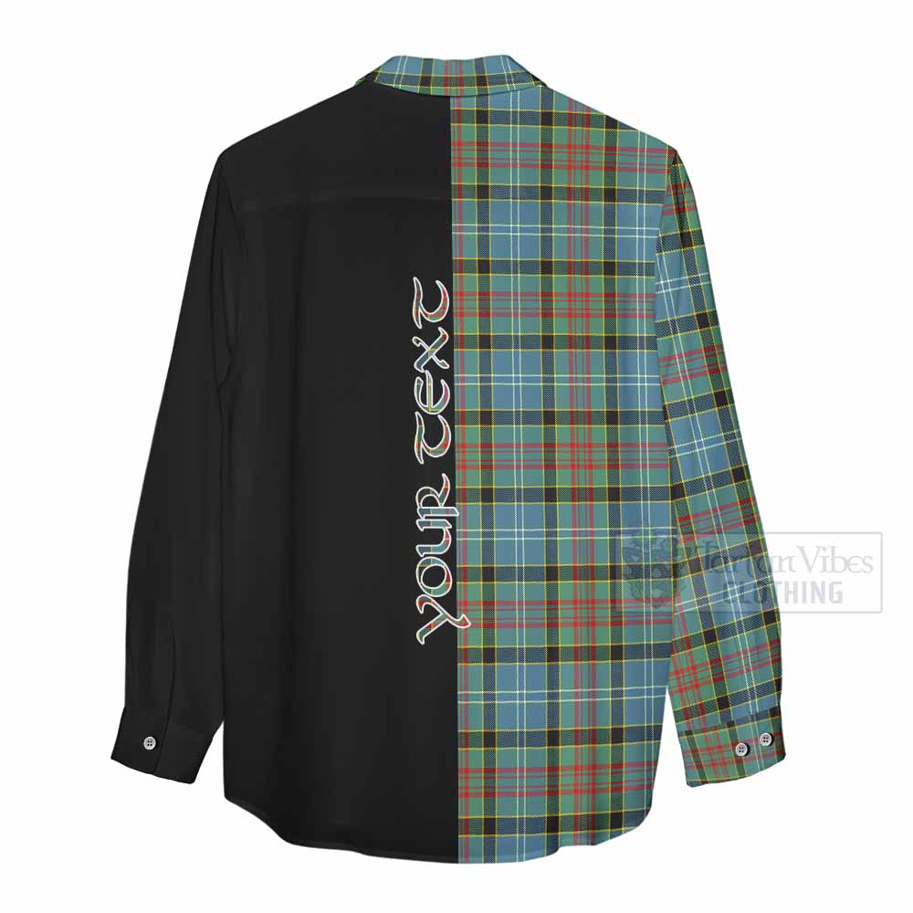 Tartan Vibes Clothing Cathcart Tartan Women's Casual Shirt with Family Crest and Half Of Me Style