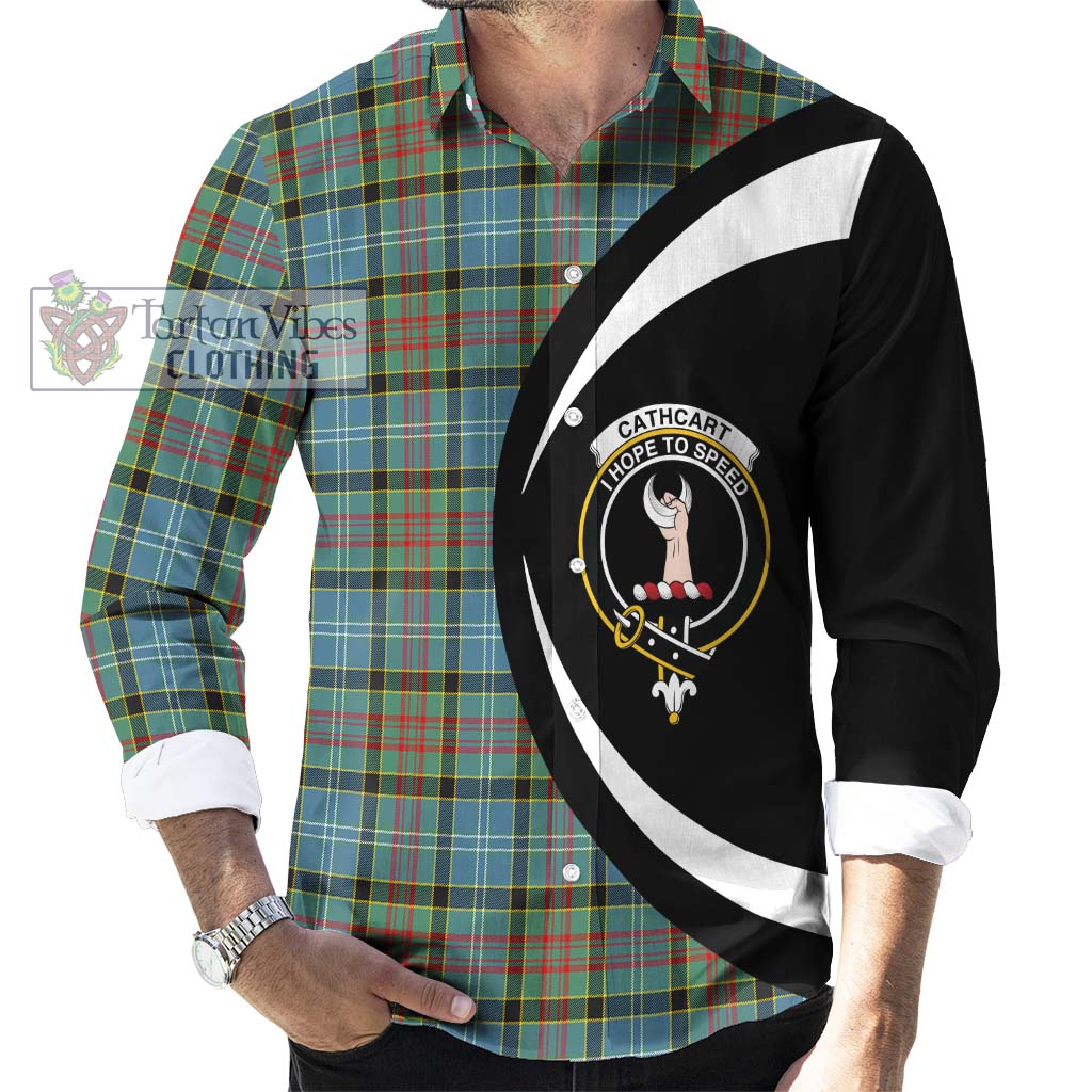 Cathcart Tartan Long Sleeve Button Up with Family Crest Circle Style - Tartan Vibes Clothing