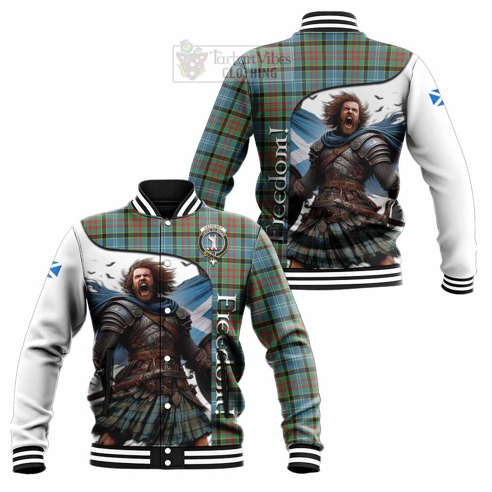 Tartan Vibes Clothing Cathcart Crest Tartan Baseball Jacket Inspired by the Freedom of Scottish Warrior