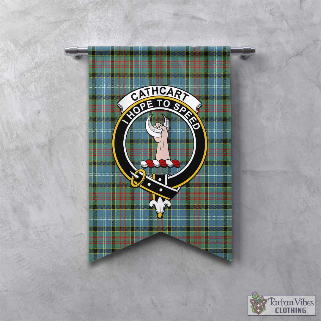 Tartan Vibes Clothing Cathcart Tartan Gonfalon, Tartan Banner with Family Crest