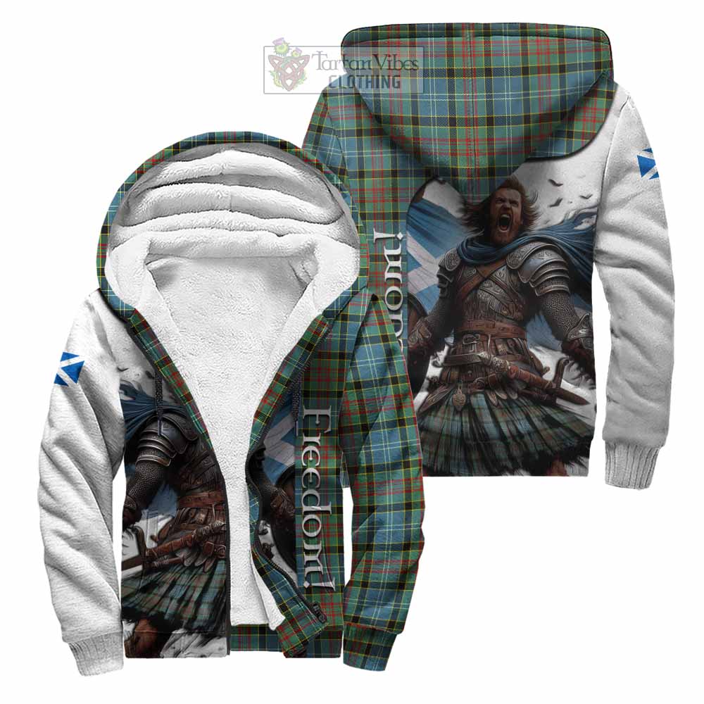 Tartan Vibes Clothing Cathcart Crest Tartan Sherpa Hoodie Inspired by the Freedom of Scottish Warrior