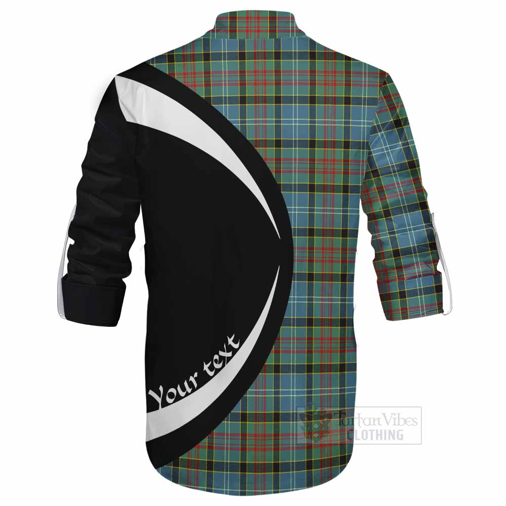 Tartan Vibes Clothing Cathcart Tartan Ghillie Kilt Shirt with Family Crest Circle Style