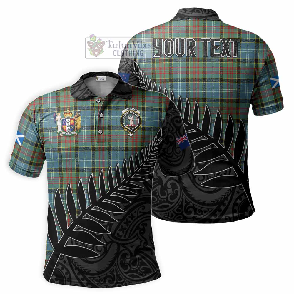 Cathcart Crest Tartan Polo Shirt with New Zealand Silver Fern Half Style