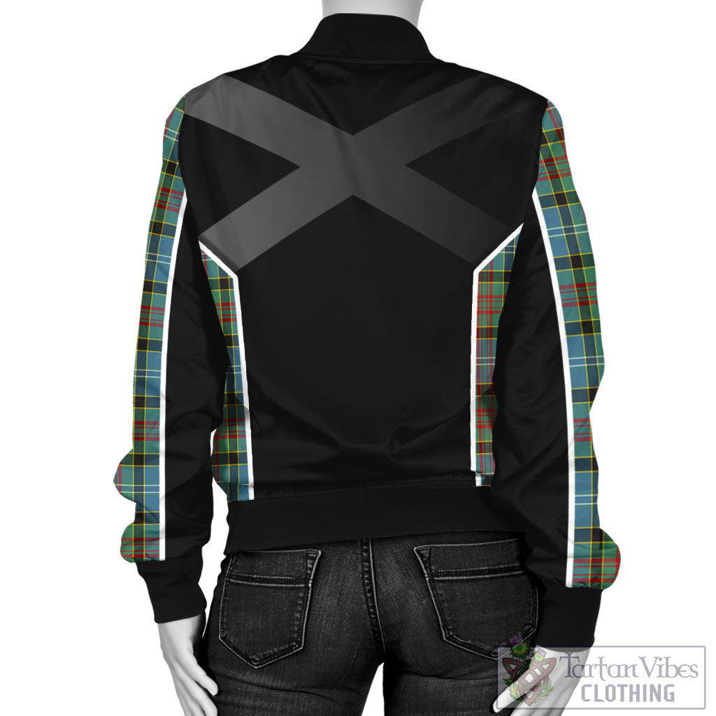 Tartan Vibes Clothing Cathcart Tartan Bomber Jacket with Family Crest and Scottish Thistle Vibes Sport Style