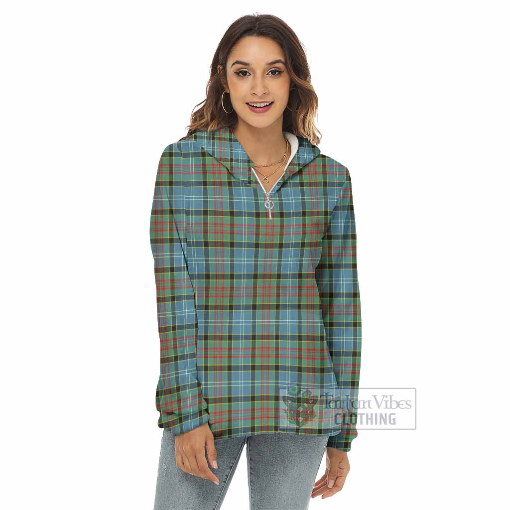 Cathcart Tartan Women's Borg Fleece Hoodie with Half Zip - Tartan Vibes Clothing
