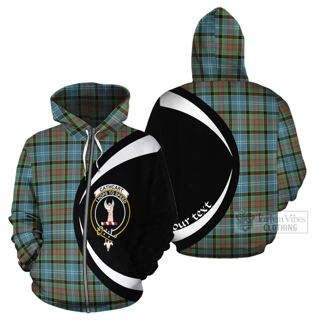 Tartan Vibes Clothing Cathcart Tartan Cotton Hoodie with Family Crest Circle Style