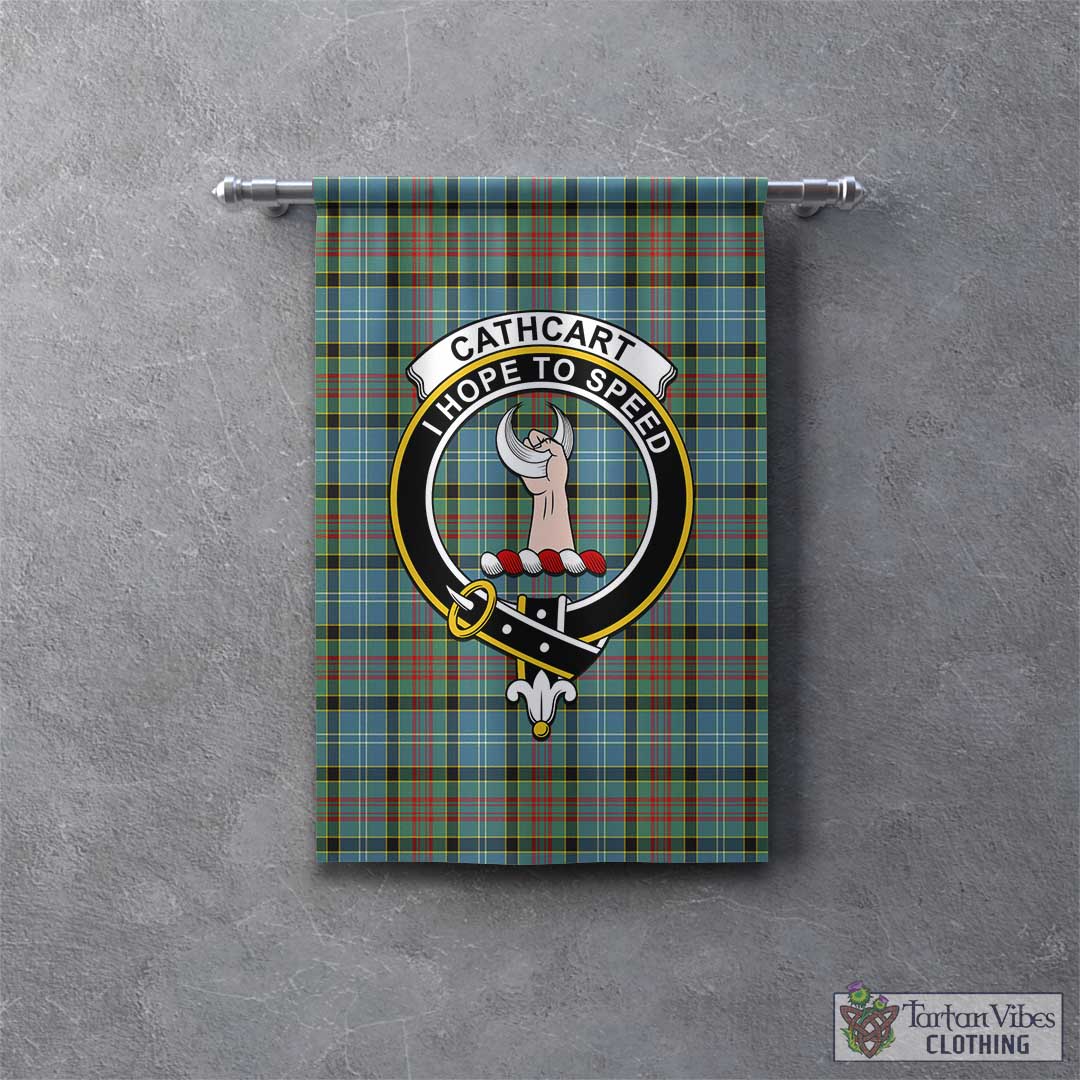 Tartan Vibes Clothing Cathcart Tartan Gonfalon, Tartan Banner with Family Crest