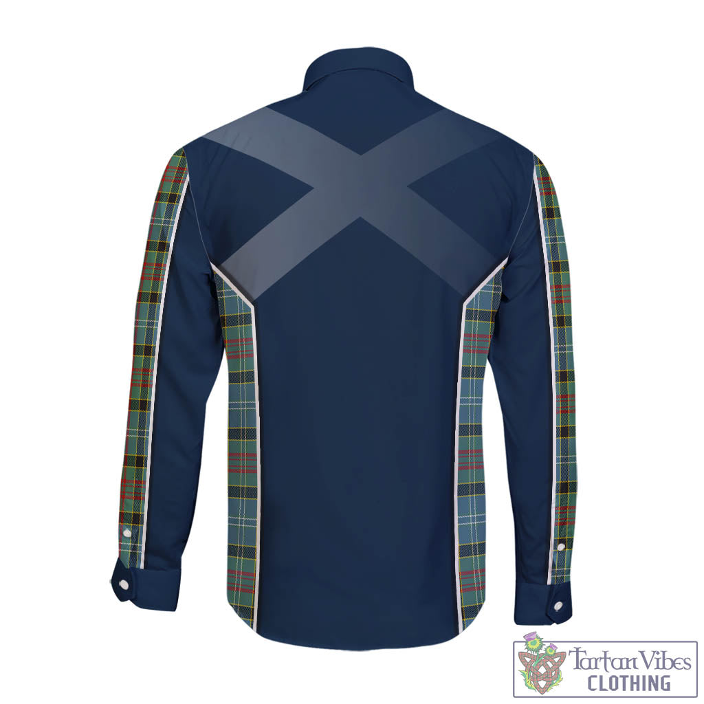 Tartan Vibes Clothing Cathcart Tartan Long Sleeve Button Up Shirt with Family Crest and Lion Rampant Vibes Sport Style