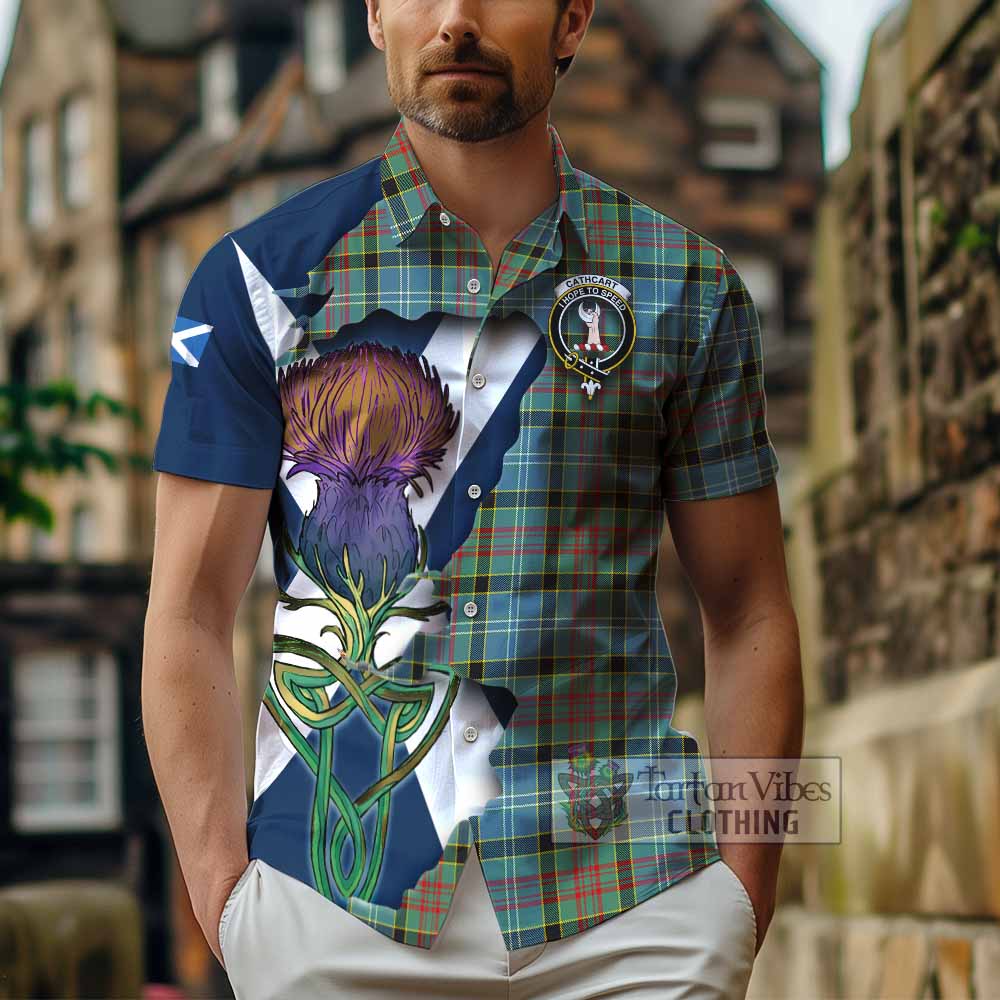 Cathcart Tartan Family Crest Hawaiian Shirt Scottish Thistle Celtic Inspired - Tartan Vibes Clothing