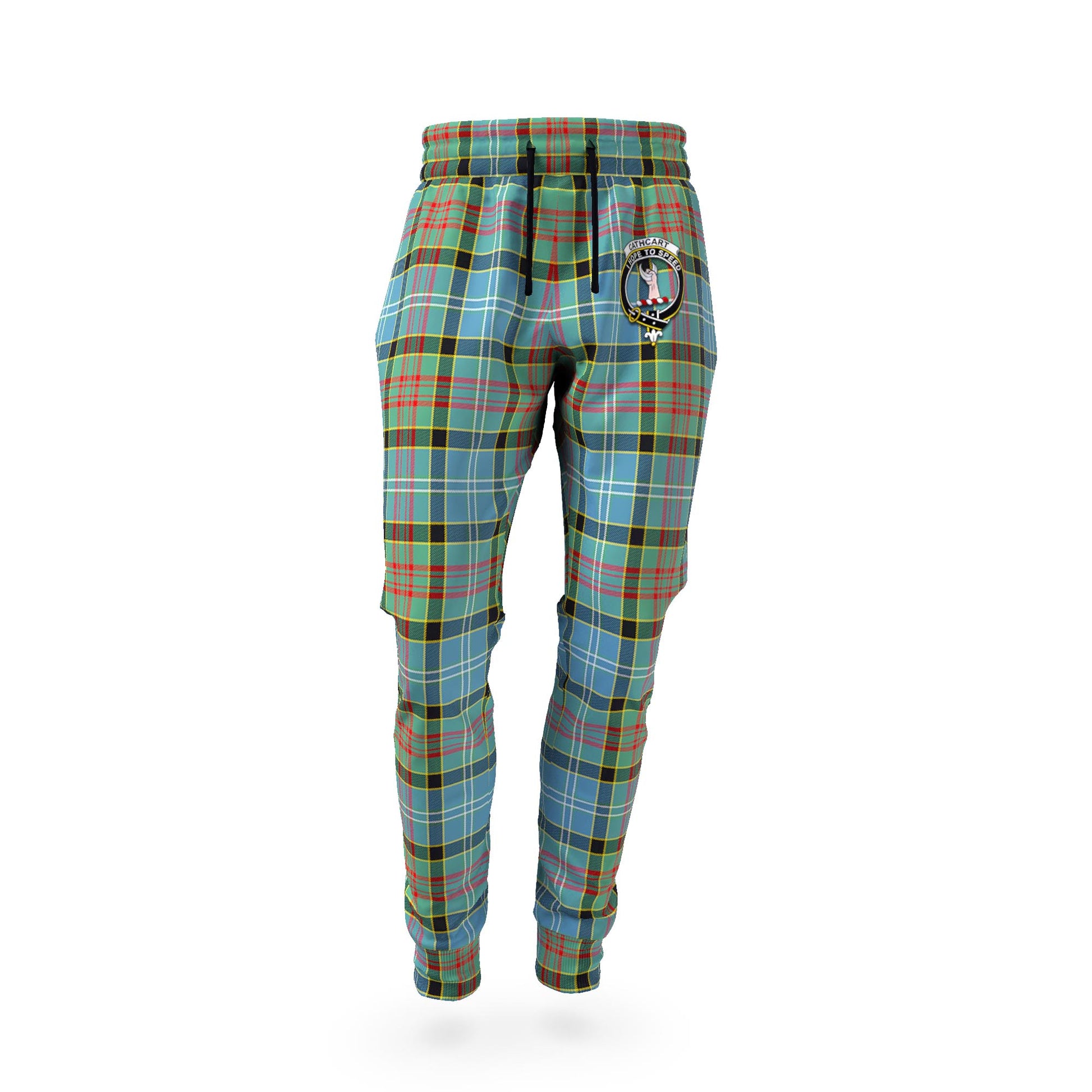 Cathcart Tartan Joggers Pants with Family Crest - Tartanvibesclothing