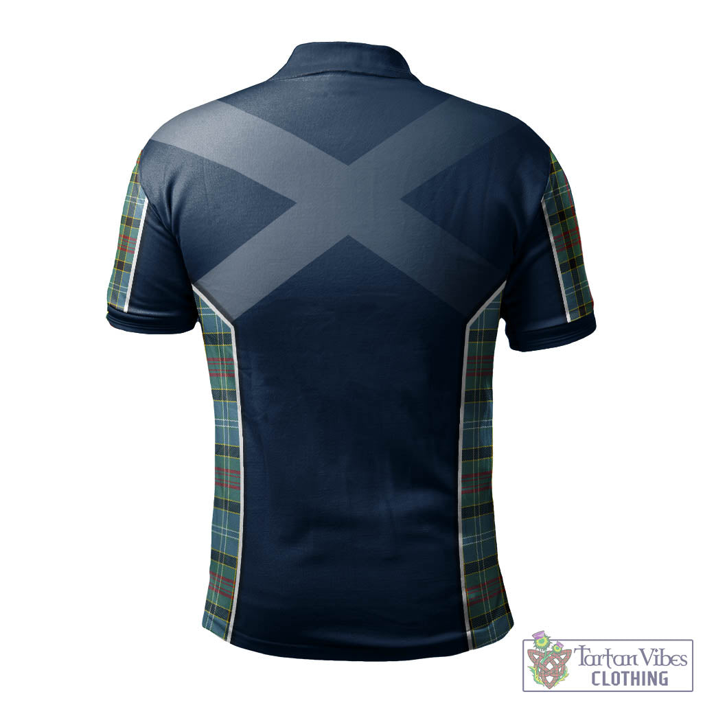 Tartan Vibes Clothing Cathcart Tartan Men's Polo Shirt with Family Crest and Lion Rampant Vibes Sport Style