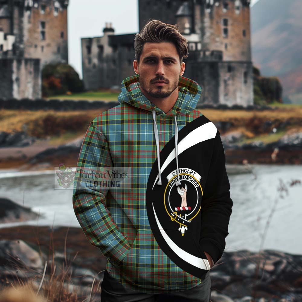 Tartan Vibes Clothing Cathcart Tartan Cotton Hoodie with Family Crest Circle Style